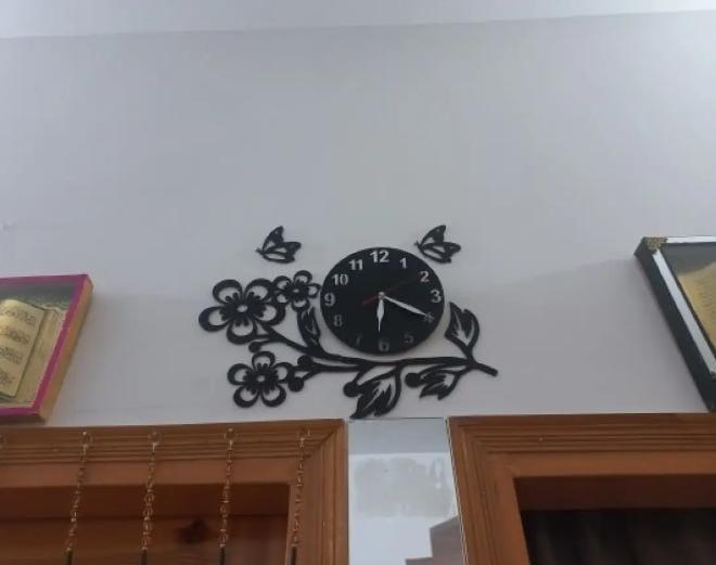 3D Flower Wooden Clock With premium Light