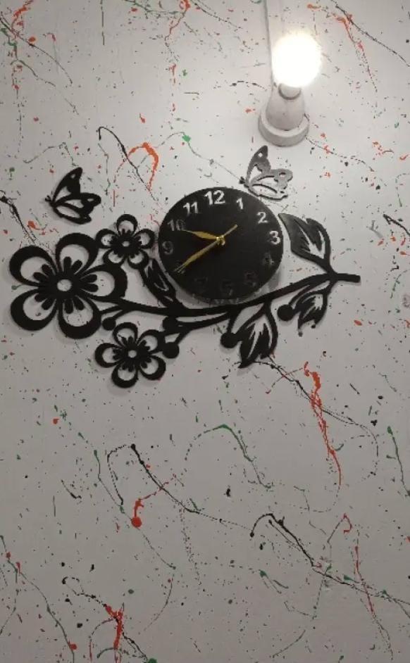 3D Flower Wooden Clock With premium Light