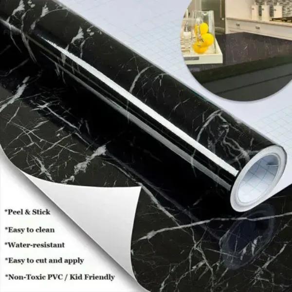 Black Marble Self Adhesive Sheet